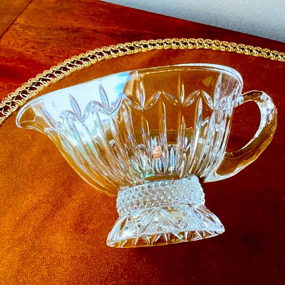Vintage Dining Vintage Czech Sparkling Crystal Pouring Dish With
